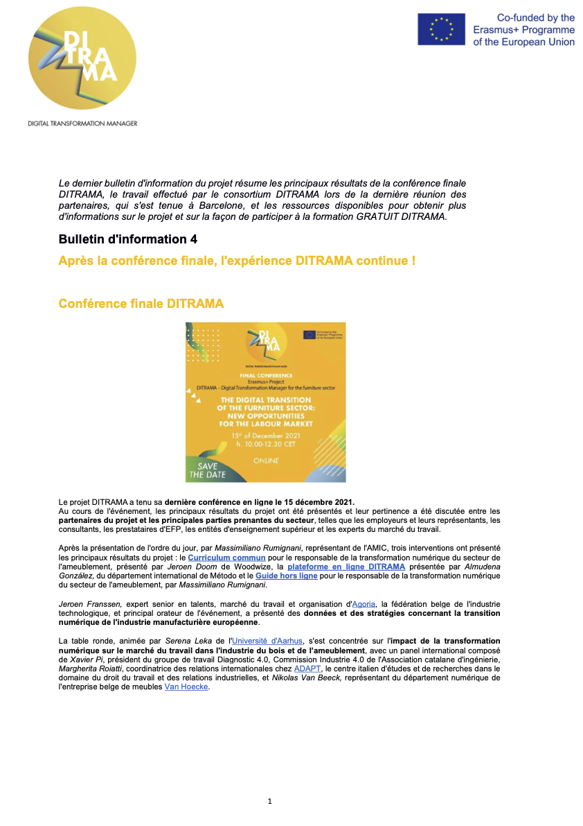 Bulletin d'information 4 — 01/2022
